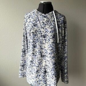 Gerry top medium hooded floral drawstring long sleeve athleisure top